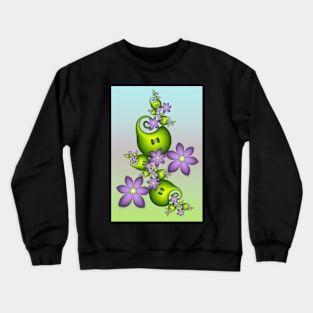 Lilac Fantasy Flowers On Pastel Colors Background Crewneck Sweatshirt